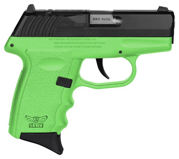 SCCY CPX-3CBLGRDRG3 380 BLK SLIDE LIME GRP NS 10R